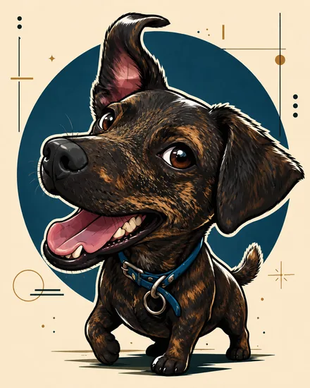 Arte de mascota en Cuadro con marco de madera 15×21