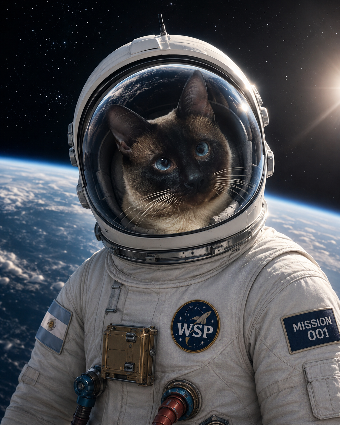 Retrato de mascota estilo astronauta