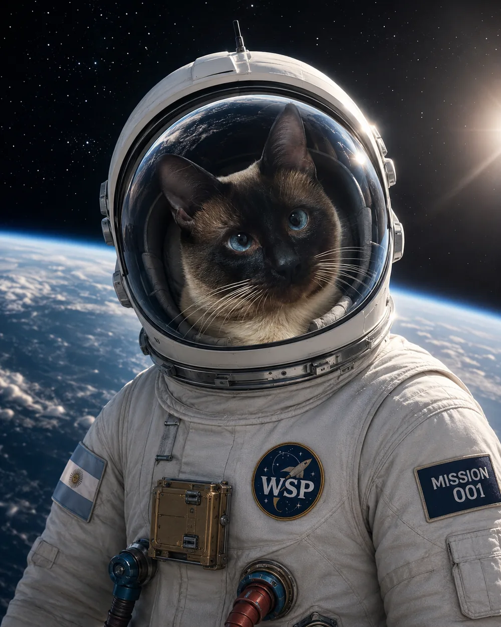 Retrato de mascota estilo astronauta