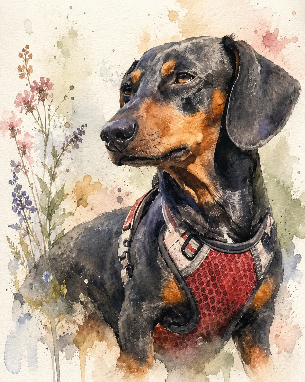 Retrato de mascota estilo watercolor